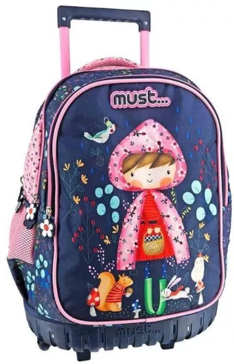 Σχολική Τσάντα Δημοτικού Must Τρόλεϊ Hello Rain Πολύχρωμο