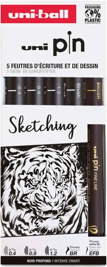 5 Drawing and Writing Felt-tip Pens Sketching - uni-ball