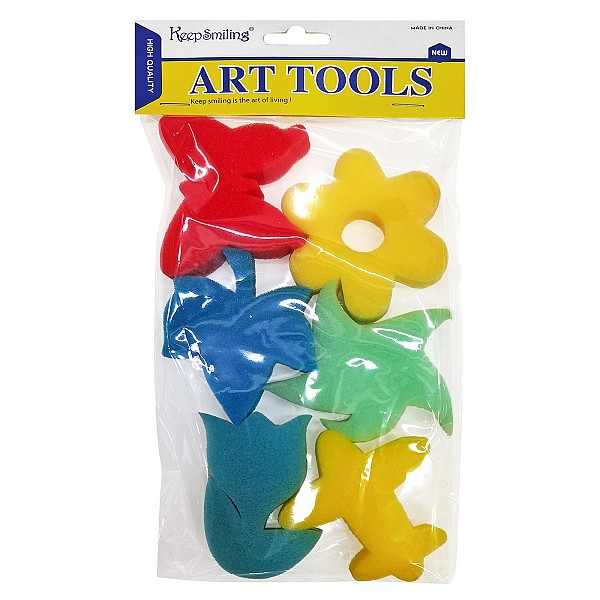 Σφουγγάρια Ζωγραφικής για Στάμπες σετ=6 τεμ ~7cm