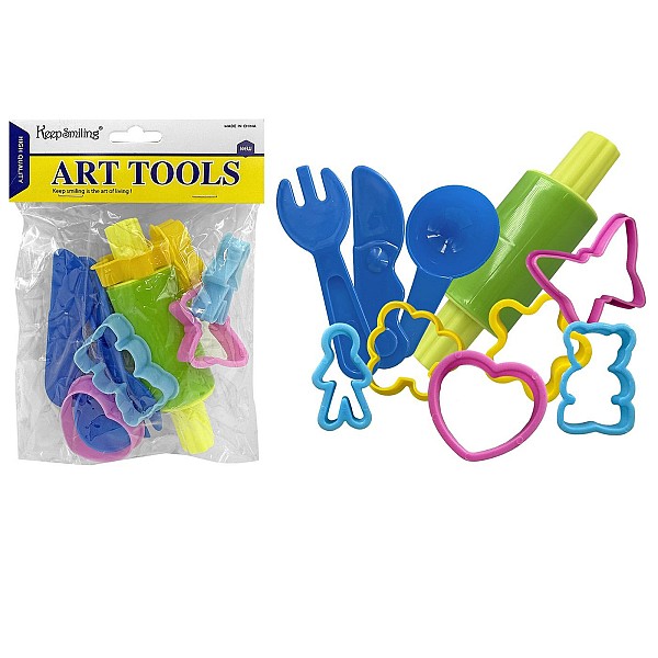 Καλούπια-Εργαλεία Πλαστελίνης-Πηλού σετ=10 τεμ 12cm