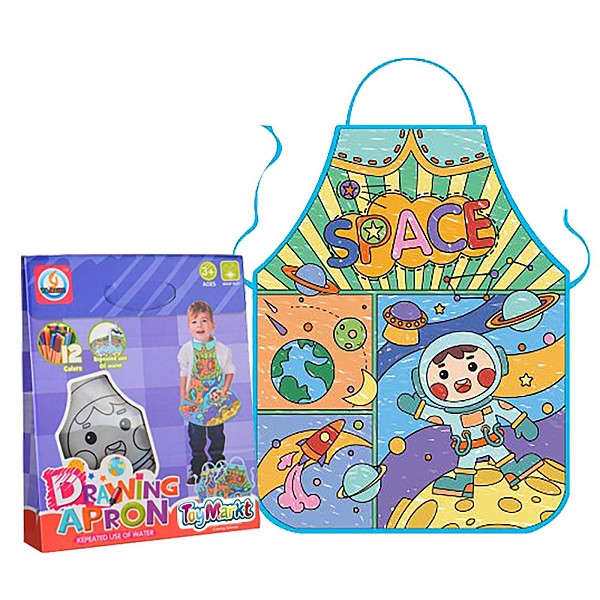 Ποδιά Ζωγραφικής Διάστημα 36x46cm & 12 Χρώματα 19x23x5cm